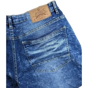 Jeanius Akademiks Men's Blue Acid Wash Stretch Taper Jeans 32X32‎ EUC